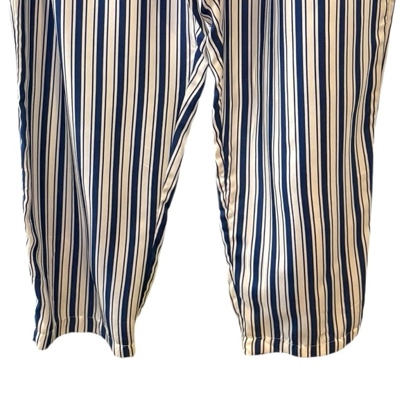 FACONNABLE 100% Silk Blue & White Striped Pants in Sz 12 - Picture 9 of 10